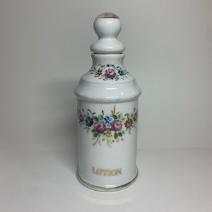 Antique Vintage hand painted Porcelain Lotion Bottle